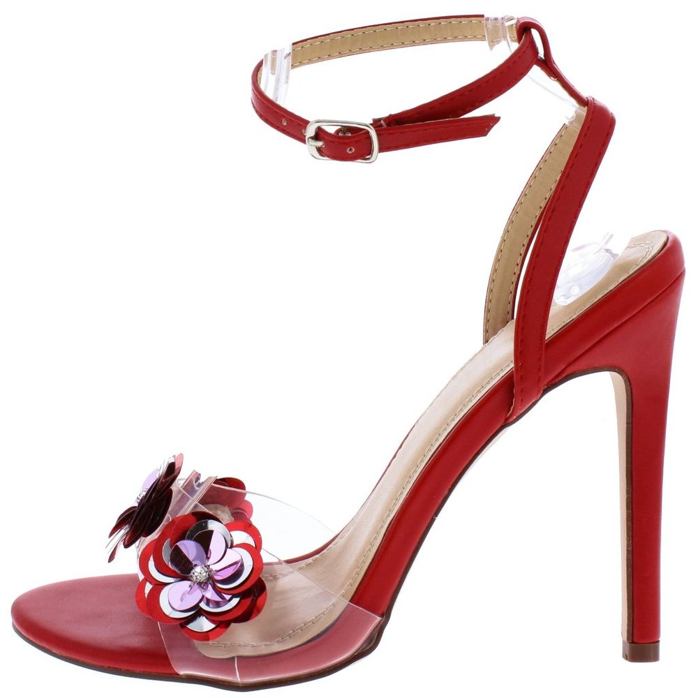 Red Open Toe Sandal - Picture 2 of 3